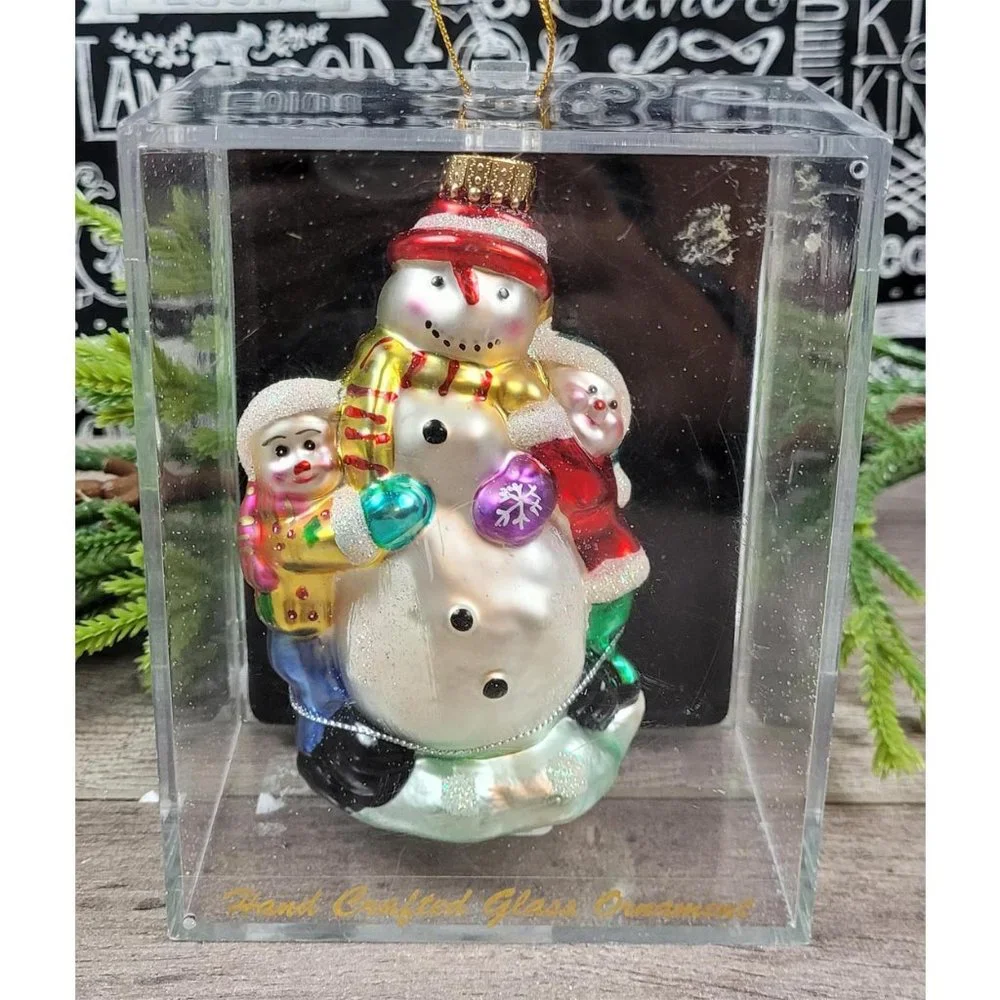 Target Glass Snowman Christmas Ornament NWT🎄